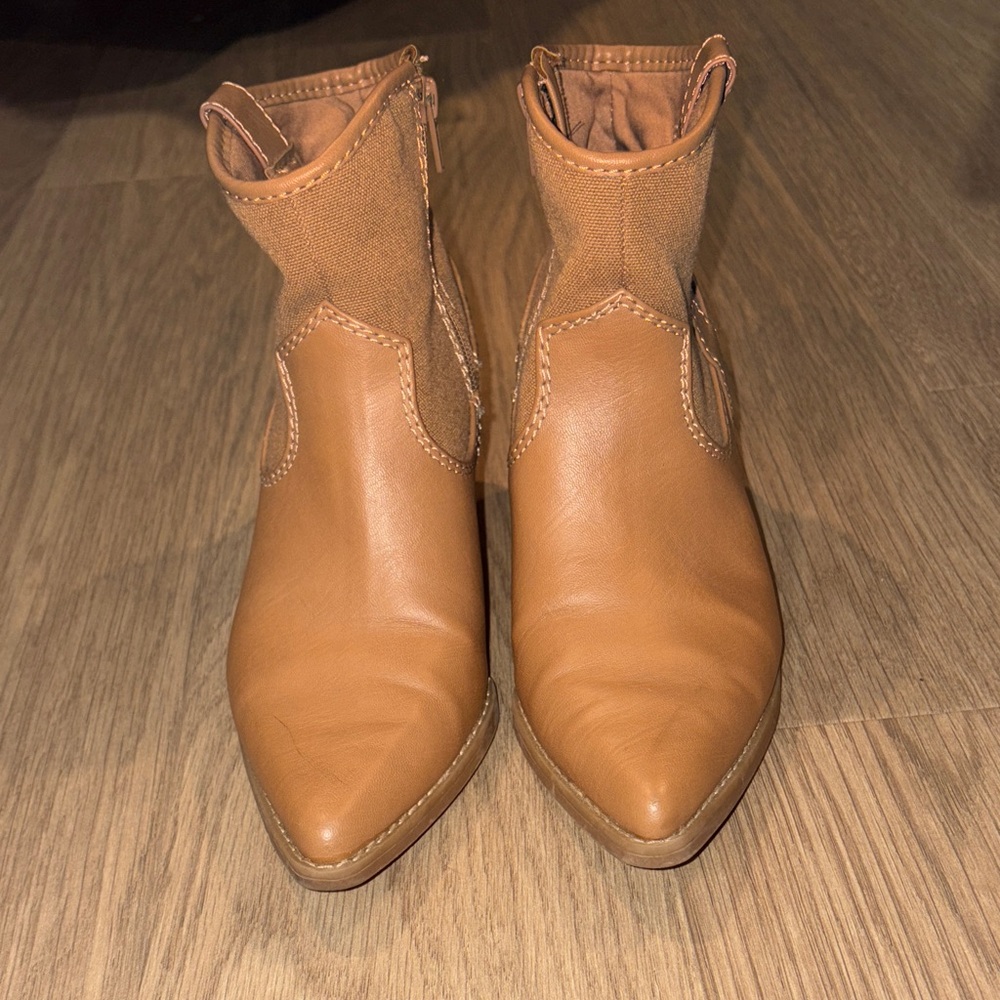 Women's Tan Leather Ankle Boots